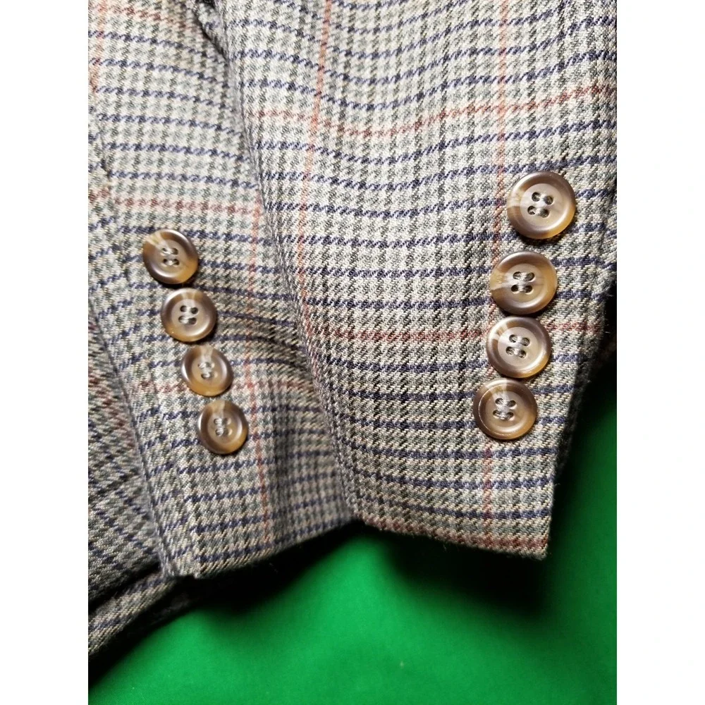 Lauren Ralph Lauren 48R Houndstooth Blazer Tweed Sport Coat Wool Old Money Retro